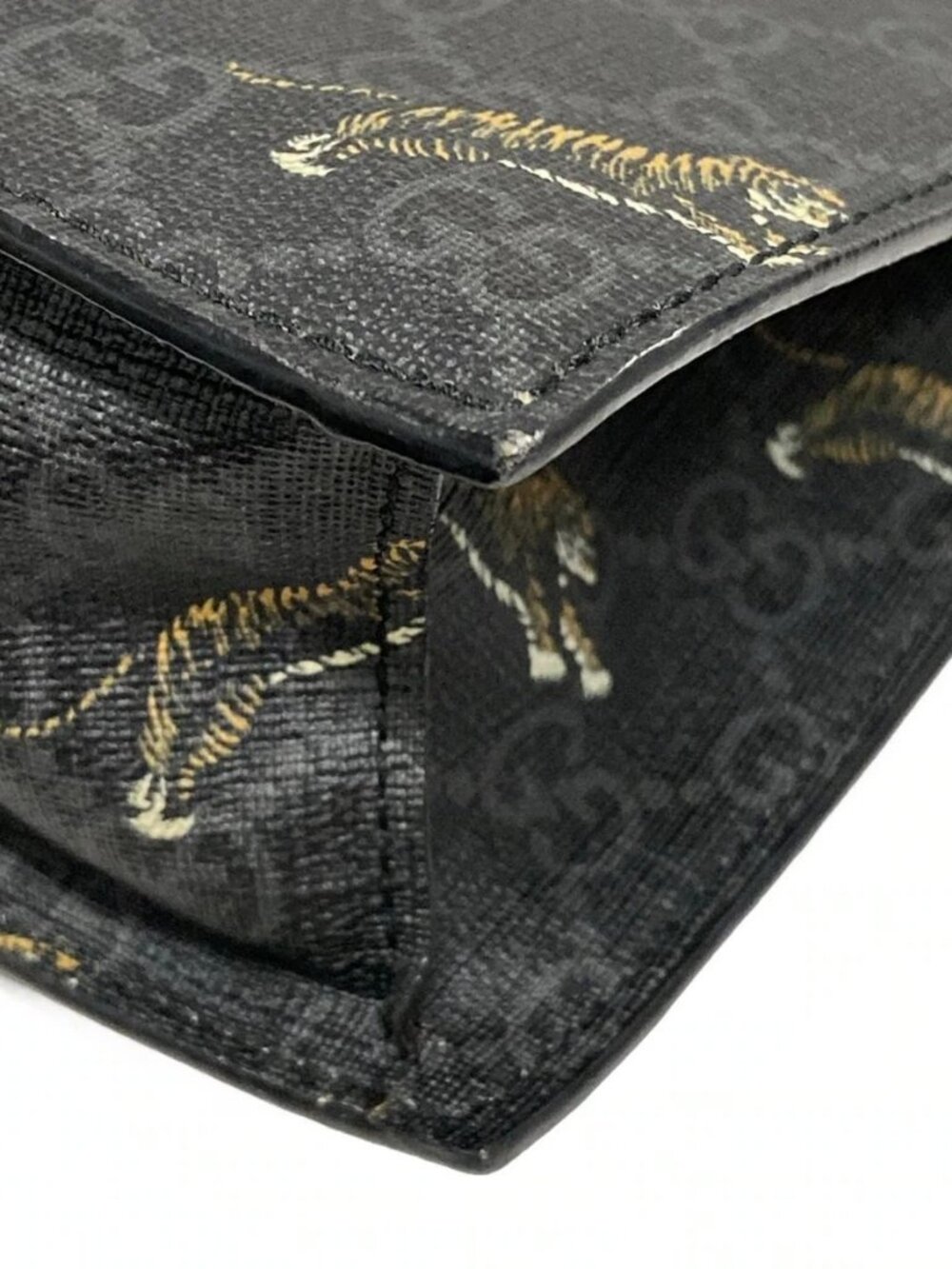 GUCCI GG Plus/GG Supreme 495559 Dark Gray Black Multi PVC Leather Tote Bag - Picture 11 of 15